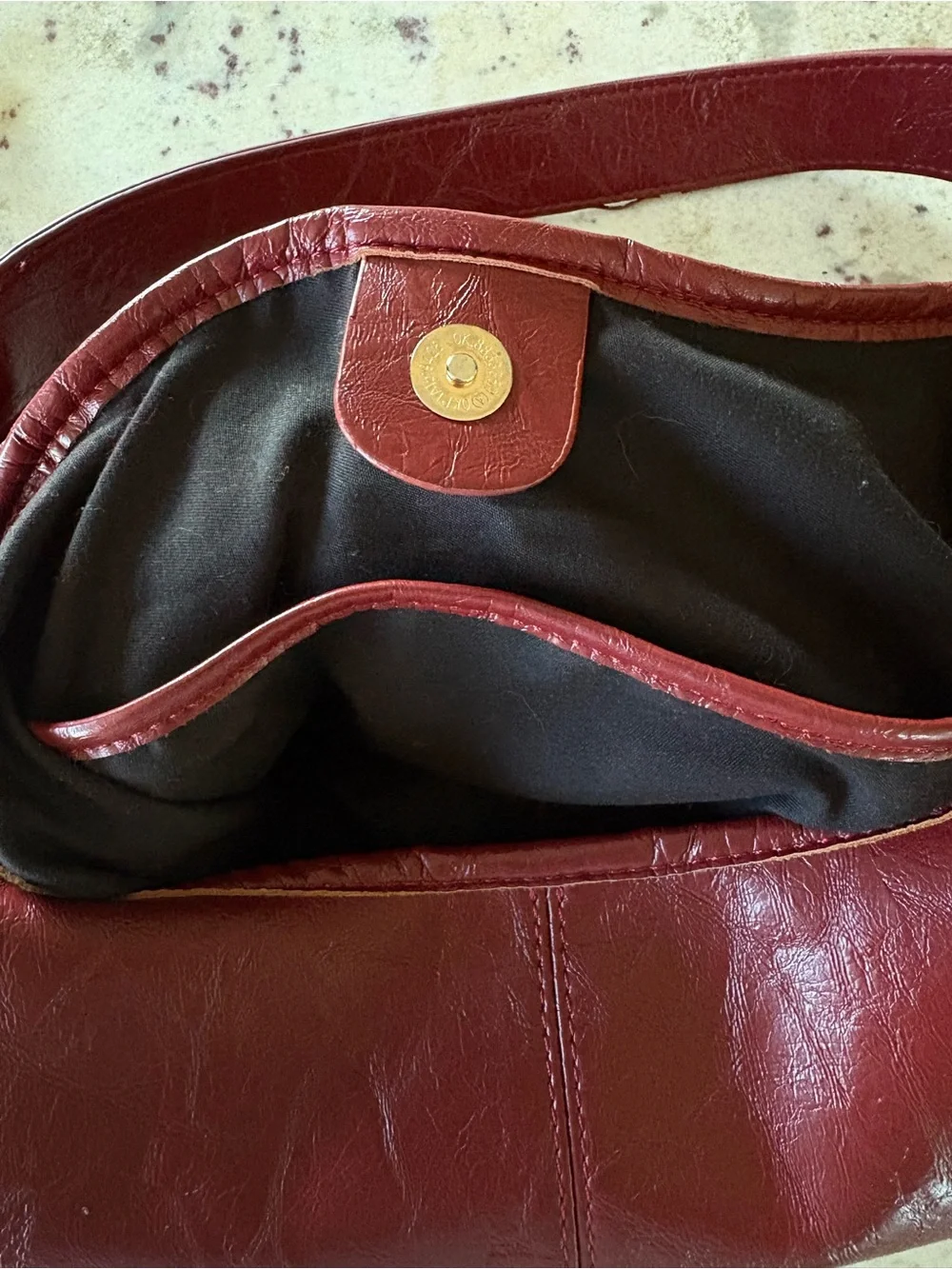Women's Classic faux Leather Y2K  Burgundy boho bag